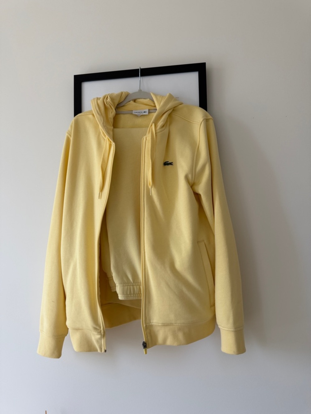 Lacoste Pale Yellow Full-Zip Hooded Sweatshirt